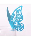 20 części/partia motyl papier cięty laserowo karteczka z miejscem/winietka/karta Cup/kartonowa ozdoba na kieliszek do wina na we