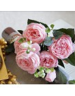 2018 jedwabna róża piwonia sztuczne kwiaty piękne Flores bukiet ślubny dekoracje do domu na imprezę Mariage sztuczne kwiaty A49B