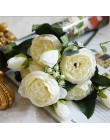 2018 jedwabna róża piwonia sztuczne kwiaty piękne Flores bukiet ślubny dekoracje do domu na imprezę Mariage sztuczne kwiaty A49B