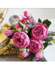2018 jedwabna róża piwonia sztuczne kwiaty piękne Flores bukiet ślubny dekoracje do domu na imprezę Mariage sztuczne kwiaty A49B