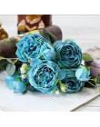 2018 jedwabna róża piwonia sztuczne kwiaty piękne Flores bukiet ślubny dekoracje do domu na imprezę Mariage sztuczne kwiaty A49B