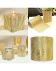1Yard 8/24 wiersze złoto srebro kryształ diament Mesh Rhinestone wstążka na wesele prezent wazon kwiatowy dekoracje produkty wys