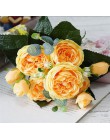 2018 jedwabna róża piwonia sztuczne kwiaty piękne Flores bukiet ślubny dekoracje do domu na imprezę Mariage sztuczne kwiaty A49B