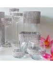 1Yard 8/24 wiersze złoto srebro kryształ diament Mesh Rhinestone wstążka na wesele prezent wazon kwiatowy dekoracje produkty wys