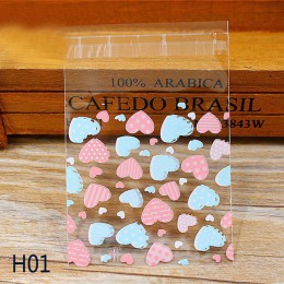 50 sztuk/partia Cute Heart Theme cukierki Cookie torby ślubne cukierki na przyjęcie urodzinowe Buscuit worek do pakowania świąte