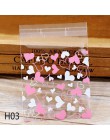 50 sztuk/partia Cute Heart Theme cukierki Cookie torby ślubne cukierki na przyjęcie urodzinowe Buscuit worek do pakowania świąte