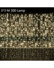 Boże narodzenie 3M X 3M 304 kurtyna girlanda żarówkowa Led Lights Xmas Garland ozdoby choinkowe dla domu noworoczne dekoracje na