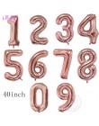 1pc 40 cali różowe złoto srebrne aluminiowe balony foliowe cyfry 0-9 urodziny ślub przyjęcie zaręczynowe Decor Globo piłka dla d