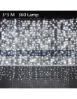 Boże narodzenie 3M X 3M 304 kurtyna girlanda żarówkowa Led Lights Xmas Garland ozdoby choinkowe dla domu noworoczne dekoracje na