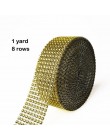 1Yard 8/24 wiersze złoto srebro kryształ diament Mesh Rhinestone wstążka na wesele prezent wazon kwiatowy dekoracje produkty wys