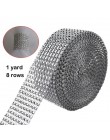 1Yard 8/24 wiersze złoto srebro kryształ diament Mesh Rhinestone wstążka na wesele prezent wazon kwiatowy dekoracje produkty wys