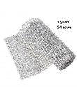 1Yard 8/24 wiersze złoto srebro kryształ diament Mesh Rhinestone wstążka na wesele prezent wazon kwiatowy dekoracje produkty wys