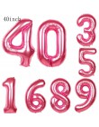 1pc 40 cali różowe złoto srebrne aluminiowe balony foliowe cyfry 0-9 urodziny ślub przyjęcie zaręczynowe Decor Globo piłka dla d