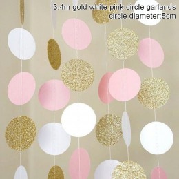 11 stóp kropki koło Garland dekoracje wiszące na dekoracje ślubne urodziny Baby Shower dekoracje do pokoju dziecięcego