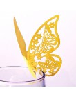 20 części/partia motyl papier cięty laserowo karteczka z miejscem/winietka/karta Cup/kartonowa ozdoba na kieliszek do wina na we