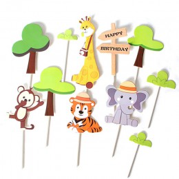 Pcs Zoo śliczne leśne wykaszarki do ciastek dla dzieci dekoracje urodzinowe małpa żyrafa tygrys lew Cupcake wykaszarki urodzinow