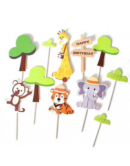 Pcs Zoo śliczne leśne wykaszarki do ciastek dla dzieci dekoracje urodzinowe małpa żyrafa tygrys lew Cupcake wykaszarki urodzinow