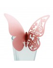 20 części/partia motyl papier cięty laserowo karteczka z miejscem/winietka/karta Cup/kartonowa ozdoba na kieliszek do wina na we