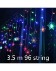 Boże narodzenie 3M X 3M 304 kurtyna girlanda żarówkowa Led Lights Xmas Garland ozdoby choinkowe dla domu noworoczne dekoracje na