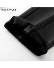 WOTWOY 2020 jesienno-zimowa wysokiej talii skórzane spodnie ołówkowe kobiety Streetwear Slim długa skórzana spodnie kobiece ubra