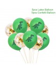 11 sztuk chłopcy urodziny Dino Party dinozaur folia konfetti do balonów lateksowe balony Dino balon powietrza Globos Baby Shower