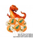 11 sztuk chłopcy urodziny Dino Party dinozaur folia konfetti do balonów lateksowe balony Dino balon powietrza Globos Baby Shower