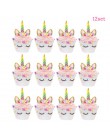Dla dzieci urodziny jednorożec strona dekoracji jednorożec róg ciasto topper opaska do włosów ślub baby shower party supplies 1s