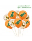 11 sztuk chłopcy urodziny Dino Party dinozaur folia konfetti do balonów lateksowe balony Dino balon powietrza Globos Baby Shower