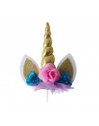 Dla dzieci urodziny jednorożec strona dekoracji jednorożec róg ciasto topper opaska do włosów ślub baby shower party supplies 1s