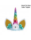 Dla dzieci urodziny jednorożec strona dekoracji jednorożec róg ciasto topper opaska do włosów ślub baby shower party supplies 1s