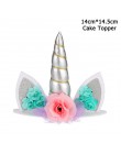 Dla dzieci urodziny jednorożec strona dekoracji jednorożec róg ciasto topper opaska do włosów ślub baby shower party supplies 1s