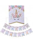 Dla dzieci urodziny jednorożec strona dekoracji jednorożec róg ciasto topper opaska do włosów ślub baby shower party supplies 1s