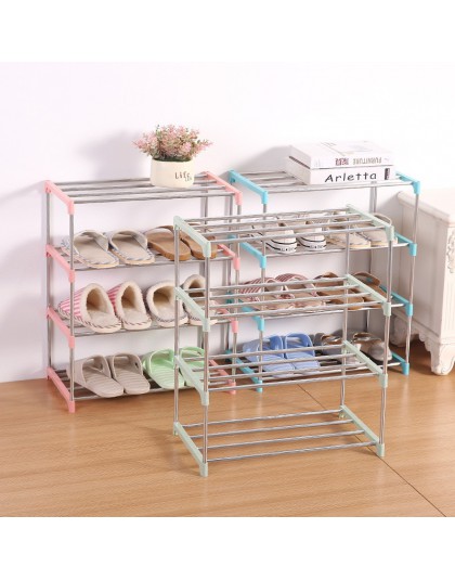 Proste wielowarstwowe stojak ze stali nierdzewnej łatwy montaż przechowywanie szafka na buty wieszak na buty Home organizer akce