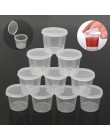 100 sztuk jednorazowe przezroczysty z tworzywa sztucznego rondel Chutney Cups Slime Storage Container Box z pokrywkami organizer