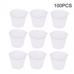 100 sztuk jednorazowe przezroczysty z tworzywa sztucznego rondel Chutney Cups Slime Storage Container Box z pokrywkami organizer