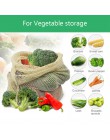 15 sztuk 12 sztuk wielokrotnego użytku torby z siatki z organicznej bawełny zmywalne worki siatkowe dla robienia zakupów spożywc
