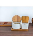 Kreatywny europejski ceramiczny flip słoik na przyprawy cruet sól przybory kuchenne pudełko do przypraw dozownik do sosów