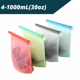 1500ml i 1000ml wielokrotnego użytku torby na pojemnik silikonowy na żywnosć | najlepsze forSandwich, płyn, przekąska, Lunch, ow