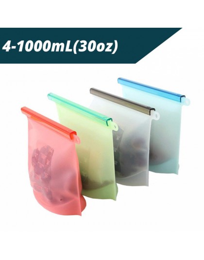1500ml i 1000ml wielokrotnego użytku torby na pojemnik silikonowy na żywnosć | najlepsze forSandwich, płyn, przekąska, Lunch, ow
