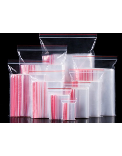 100 sztuk/partia PE samoprzylepne 6 przewody Ziplock Lock zip Poly wyczyść torby plastikowe torby do przechowywania żywności gru