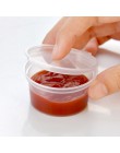 30ml 10 sztuk jednorazowe przezroczysty z tworzywa sztucznego rondel Chutney kubki szlam pojemnik do przechowywania z pokrywkami