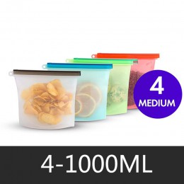 1000ml 1500ml schowek silikonowy worek wielokrotnego użytku pojemnik silikonowy na żywnosć torby na żywność Seal Ziplock zamraża
