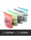 1000ml 1500ml schowek silikonowy worek wielokrotnego użytku pojemnik silikonowy na żywnosć torby na żywność Seal Ziplock zamraża