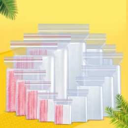 100 sztuk przechowywanie żywności torby biżuteria self Lock plastikowe przezroczyste torebki do ponownego zamykania PE torba na 
