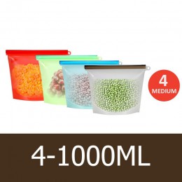 1000ml 1500ml Zip Lock hermetyczna uszczelka silikonowy worek wielokrotnego użytku pojemnik silikonowy na żywnosć torba do gotow