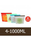 1000ml 1500ml Zip Lock hermetyczna uszczelka silikonowy worek wielokrotnego użytku pojemnik silikonowy na żywnosć torba do gotow
