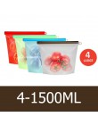 1000ml 1500ml Zip Lock hermetyczna uszczelka silikonowy worek wielokrotnego użytku pojemnik silikonowy na żywnosć torba do gotow