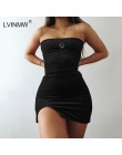 LVINMW Sexy aksamitna głęboki dekolt z miłosnym nadrukiem boczne rozcięcie Mini sukienka 2019 lato kobiety bez rękawów Backless 