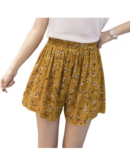 Luźne w stylu boho w kwiaty na co dzień kobiety szyfonowe szorty plus rozmiar spodenki w kropki lato M30270