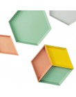 4 sztuk/zestaw innowacyjny kolor taca geometryczna zdejmowane owoce plastikowe połączenie taca na biurko odpinany talerz na owoc